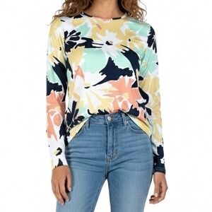 Hang Ten Floral Long Sleeve UV Protection UPF 50+ Top XL Beach Summer Athleisure